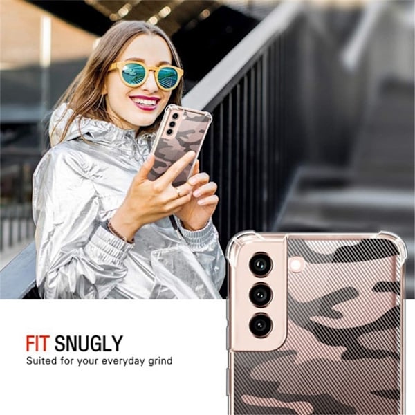 RZANTS halvgennemsigtigt cover med cool print og hjørnebeskyttelse til Samsung Galaxy S23 Transparent