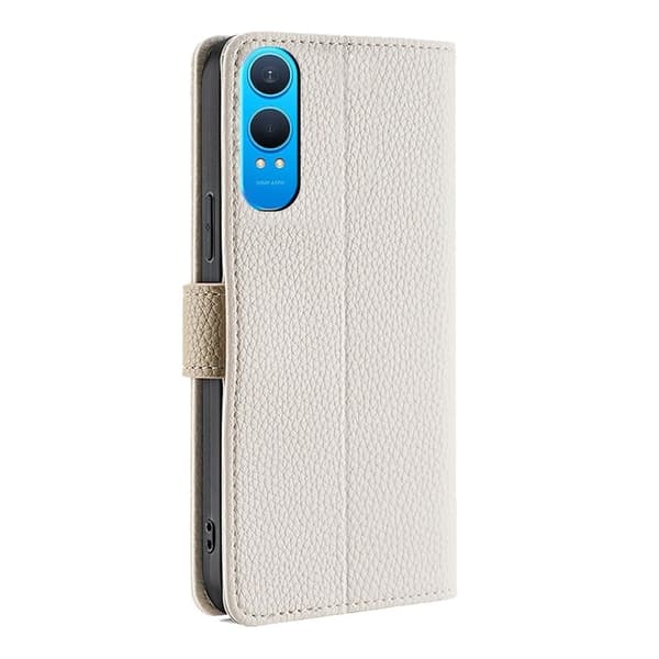 OnePlus Nord CE4 Lite / Oppo K12x väskfodral i veganskt läder - Vit Vit