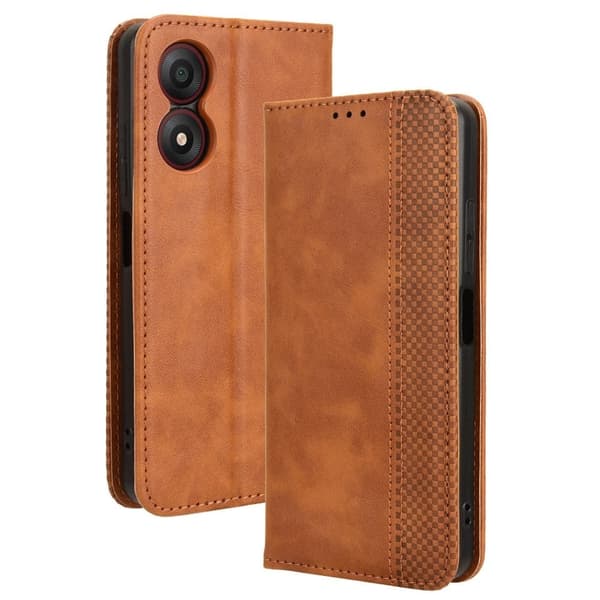 Bofink Vintage ZTE Blade A34 læderetui - Brun Brown