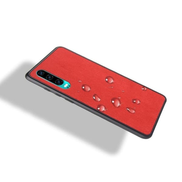 Huawei P30 retro samettikotelo - Punainen Red