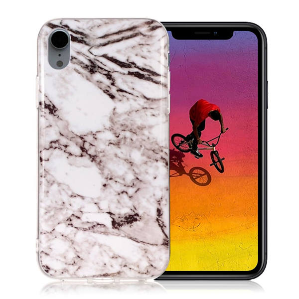 Marmormotiv iPhone Xr skal - Grå Marmor Silvergrå