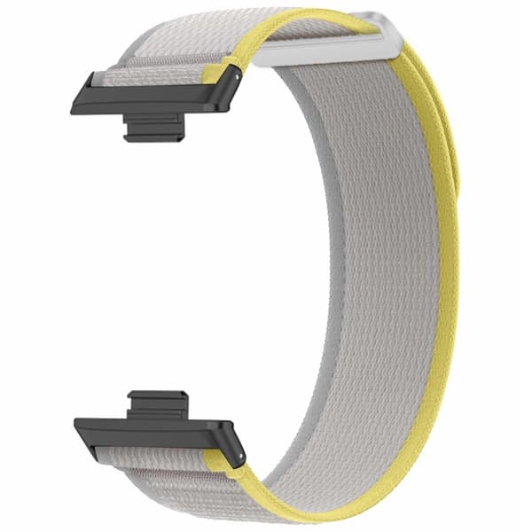 Huawei Watch Fit 3 Nylon Watch Band Adjustable Loop Fastener Strap - Beige Brown