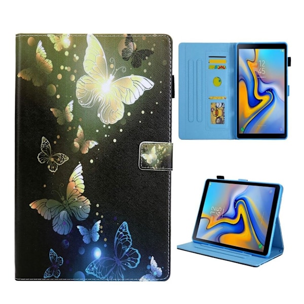 Samsung Galaxy Tab S5e mønstret og flervinklet lædercover - guld sommerfugle Gold
