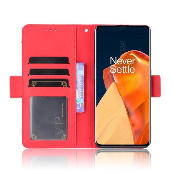 Modernt OnePlus 9 Pro fodral med plånbok - Röd Röd