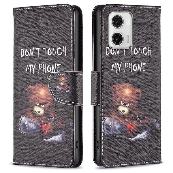 Wonderland Motorola Moto G73 Flip Etui - Bjørn Black