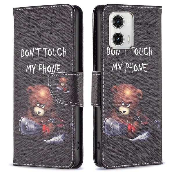 Wonderland Motorola Moto G73 Läppäkotelo - Bear Black