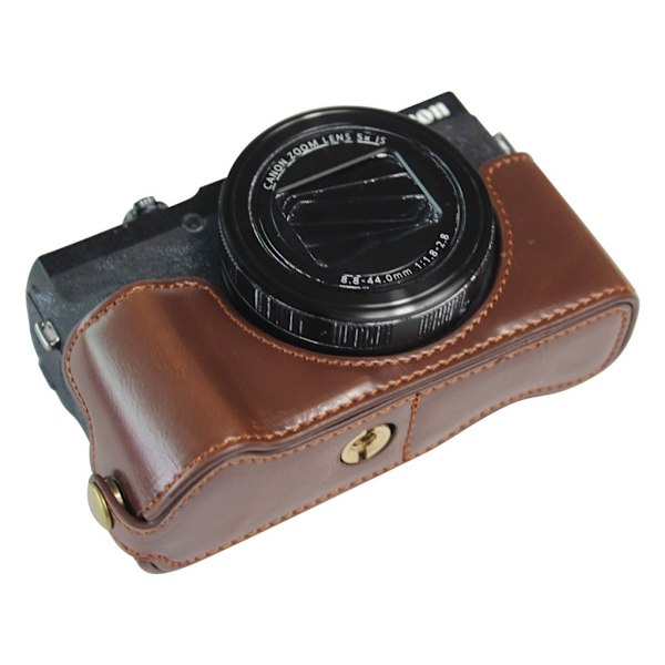 Canon PowerShot G5 X Mark II kestävä nahkakotelo - Kahvi Brown