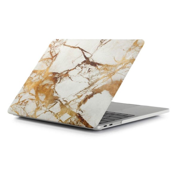 MacBook Pro 13 Touchbar Kuvallinen Kova Muovi Suoja Kuori - Marm Gold