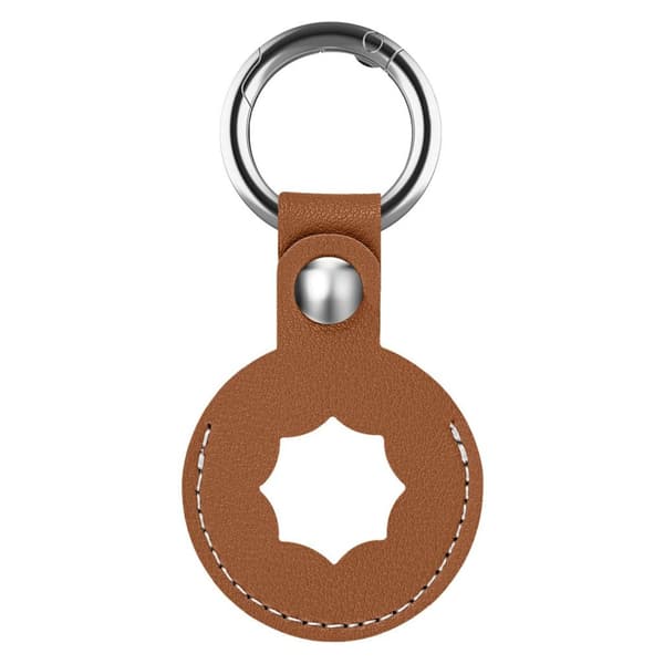 AirTags åttekantet skinntrekk - Brun Brown