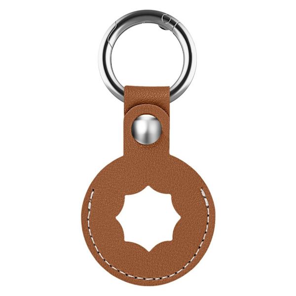 AirTags åttkantig läderklädsel - Brun Brun