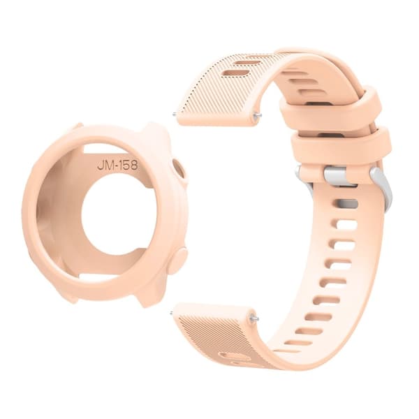 Garmin Forerunner 158 Silicone Replacement Strap Klockarmband med skyddsfodral - Rosa Rosa