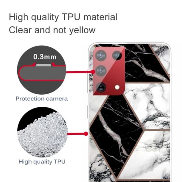 Marble Samsung Galaxy S21 Ultra Etui - Grå / Svart / Hvit Multicolor