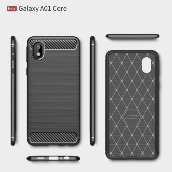Carbon Flex Etui Samsung Galaxy A01 Core - Sort Black