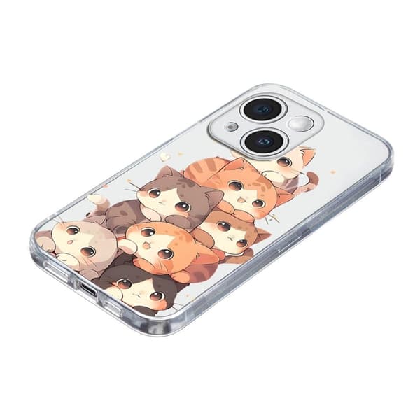 Vibe iPhone 15 Plus skal - Flera Kattungar Brun