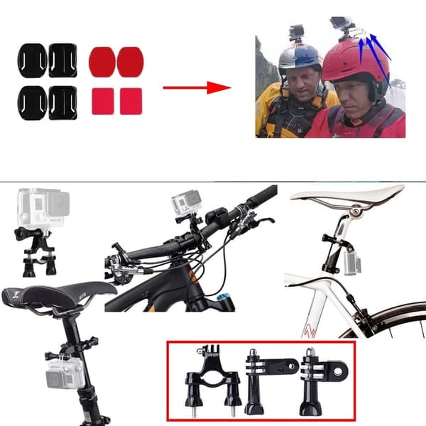 10 i 1 Tillbehörskit med Cykelstyre Fäste för Actionkameror multifärg