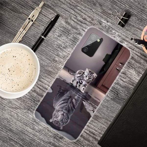 Deco Samsung Galaxy A02s skal - Katt Och Tiger Silvergrå