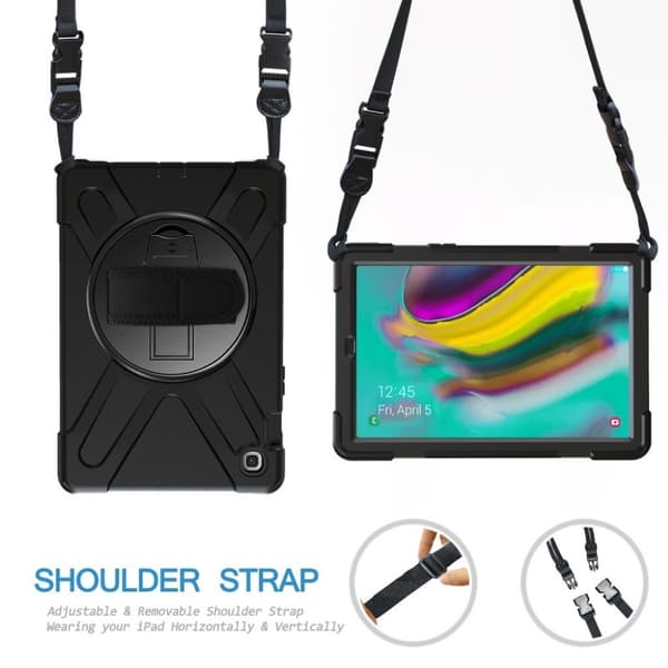 Samsung Galaxy Tab S5e 360 Graders X-Shape Silikon Combo Etui - Svart Black