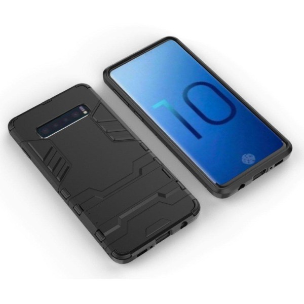 Samsung Galaxy S10 cool guard takatuki hybrid suojakotelo - Musta Black