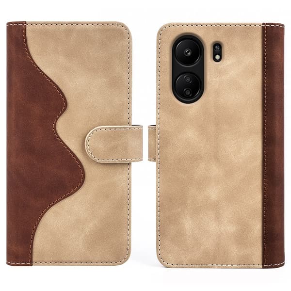 Tofarget lærdeksel for Xiaomi Redmi 13C / Xiaomi Poco C65 - Gul Yellow