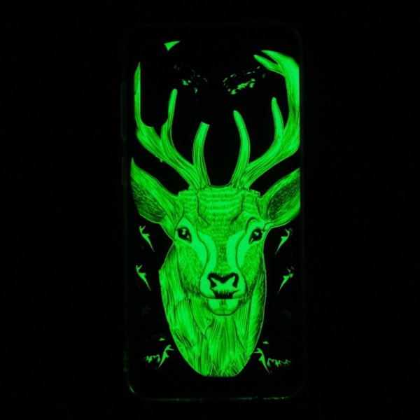 Samsung Galaxy A50 Nattlysande mönster fodral - Älg Beige