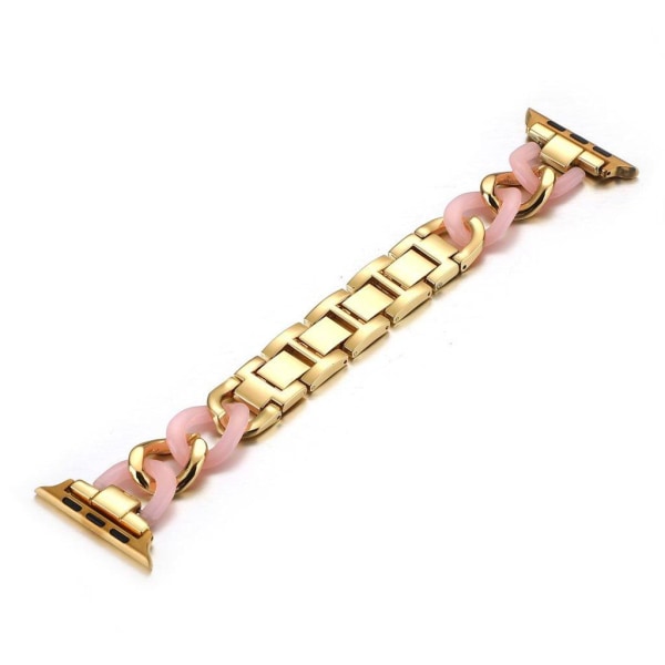 Apple Watch Series 6 / 5 44mm unique chain link watch band - Pink / Gold Rosa