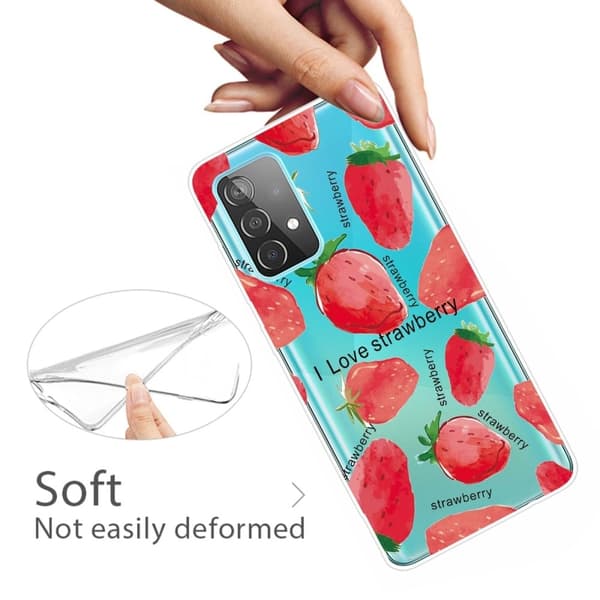 Deco Samsung Galaxy A73 Etui - Jordbær Pink