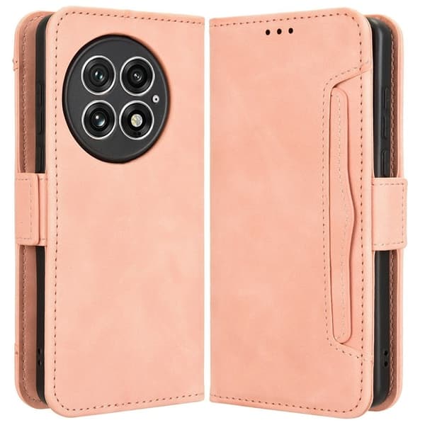 OnePlus 13 moderni nahkainen lompakkokotelo - Pinkki Pink