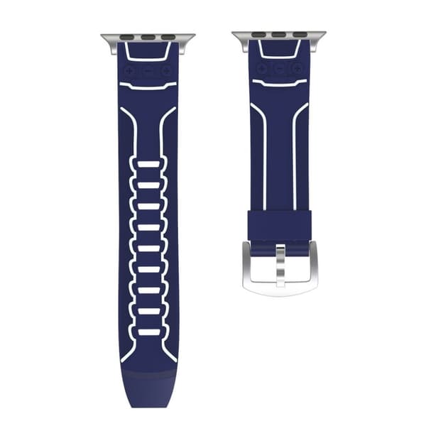 Apple Watch Series 4 40mm EKG-mönster klockarmband i silikon - Mörkblå / Vit Blå