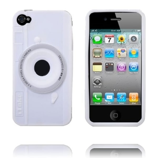 Kamera (Valkoinen) iPhone 4 Silikonikuori White
