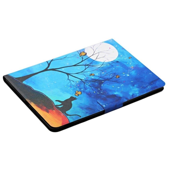 Lenovo Tab M10 vibrant pattern leather flip case - Tree and Cat Multicolor
