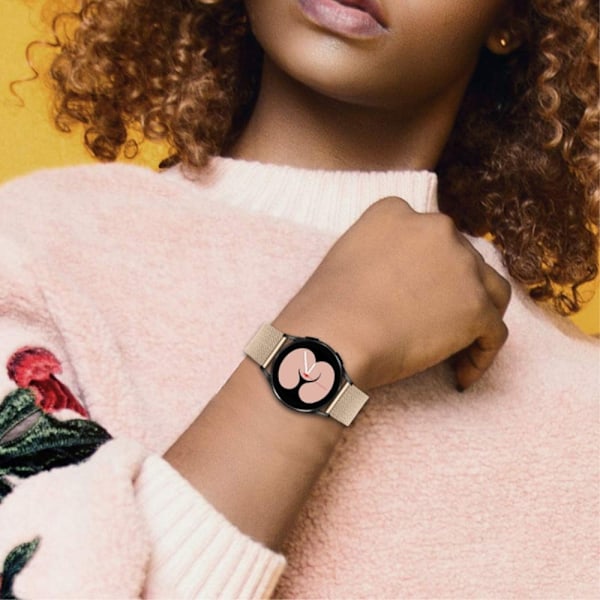 20 mm milanesiskt klockarmband i rostfritt stål för Samsung Galaxy Watch 4 - Retro Guld Guld