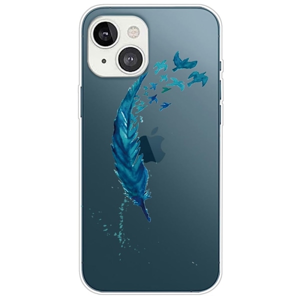 Deco iPhone 14 skal - Fjäder Blå