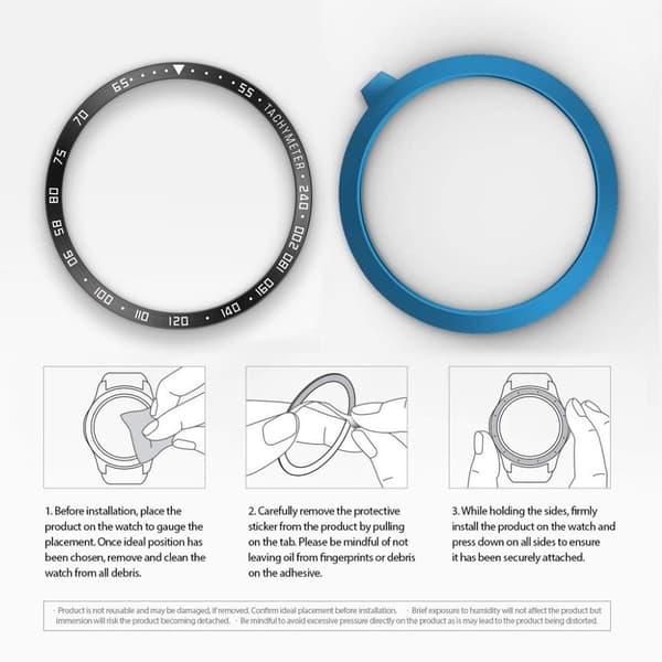 Samsung Galaxy Watch 3 (45mm) hållbar dial bezel - svart / vit Letters / E Type Svart