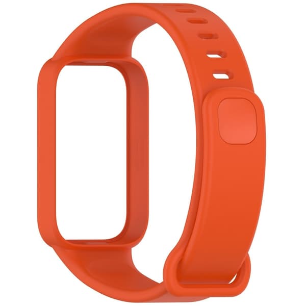 Silikoniranneke kotelolla Xiaomi Smart Band 9 Active / Redmi Band 3 älykellon korvaava hihna - Oranssi Orange
