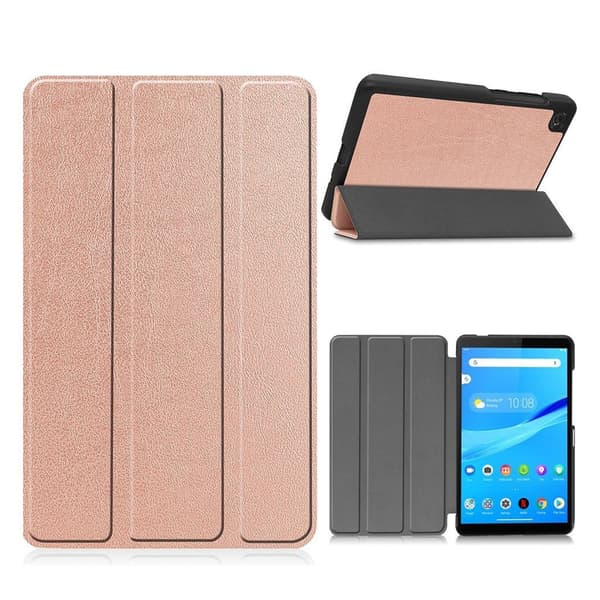 Lenovo Tab M7 flipfodral i litchi-läder - Roséguld Rosa