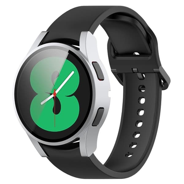 Samsung Galaxy Watch FE 40mm Fodral Bumpresistent klockfodral med skärmskydd i härdat glas - Silver Silvergrå