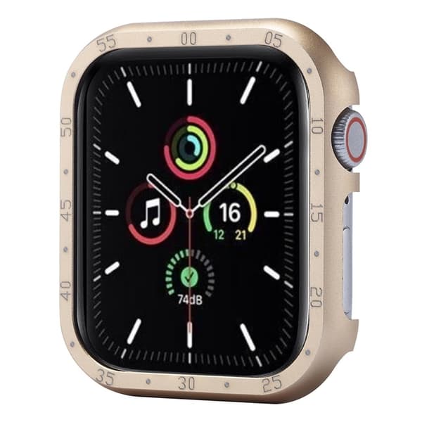 Apple Watch Series 9 / 8 / 7 41 mm skyddsfodral i aluminiumlegering med urtavla - Guld Guld