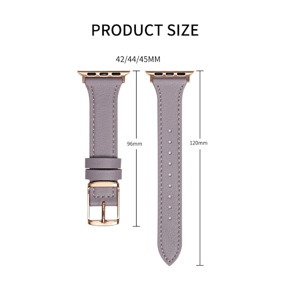 Apple Watch Series 8 (45mm) / Watch Ultra klockarmband i äkta läder - Beige Vit
