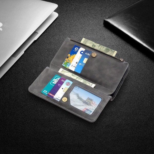 Premium Wallet iPhone 12 Pro Max flip case - Grey Silver grey
