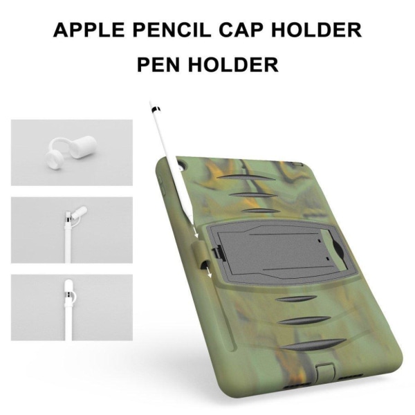 iPad 10.2 (2019) holdbar silikone etui - Camouflage Green