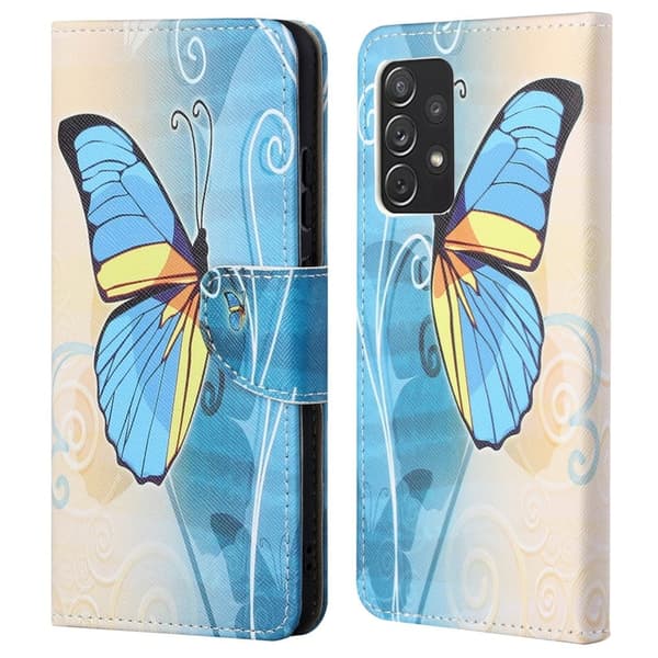 Wonderland Samsung Galaxy A73 Flippetui - Blå Sommerfugl Blue