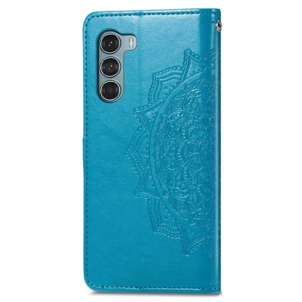 Mandala Motorola Moto G200 5G Flippetui - Blå Blue