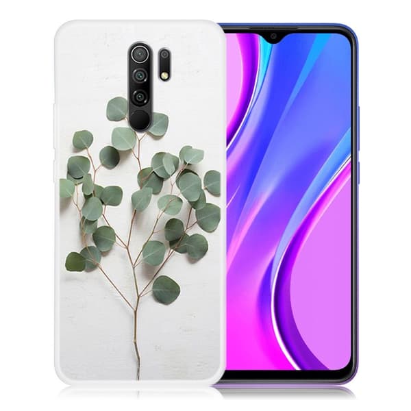 Deco Xiaomi Redmi 9 Etui - Grønt Blad Green