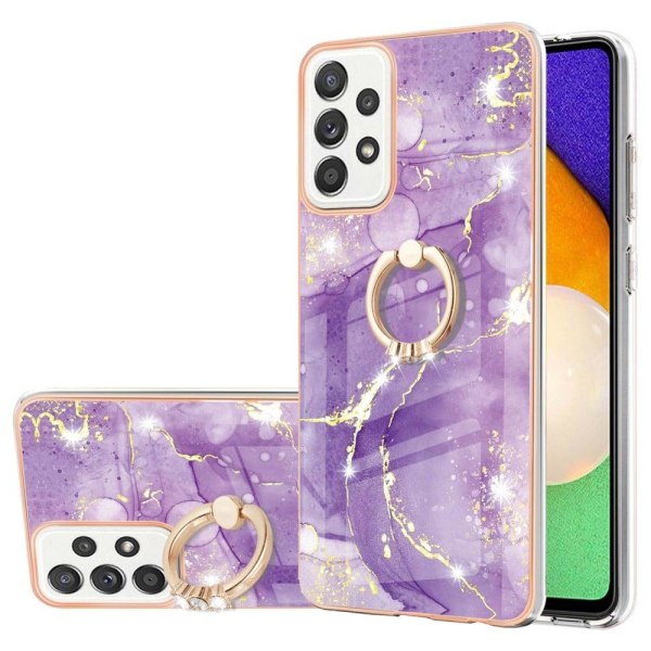 Marmormotiv Samsung Galaxy A52s 5G / Samsung Galaxy A52 5G / Samsung Galaxy A52 skal - Lila Marmordimma Lila