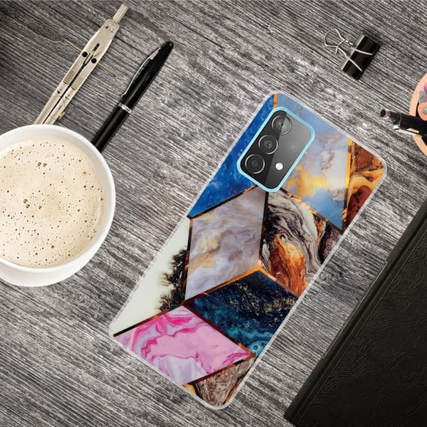 Marble Samsung Galaxy A13 4G Etui - Vibrant Klinkekule Diamant Multicolor