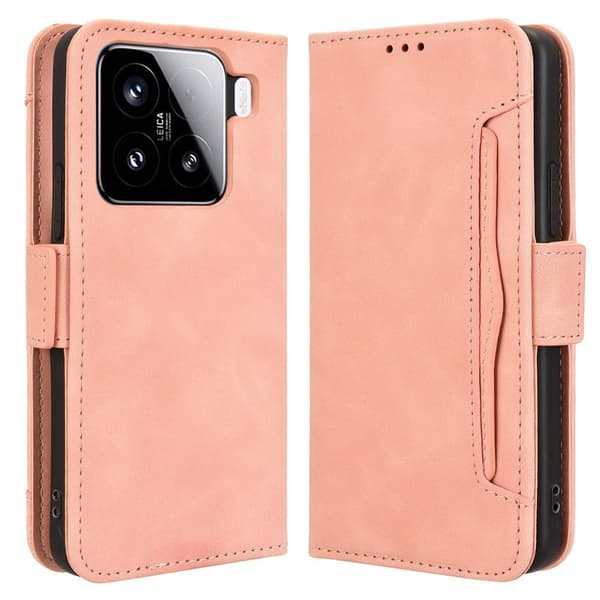 Modernt Xiaomi 15 Pro fodral med plånbok - Rosa Rosa