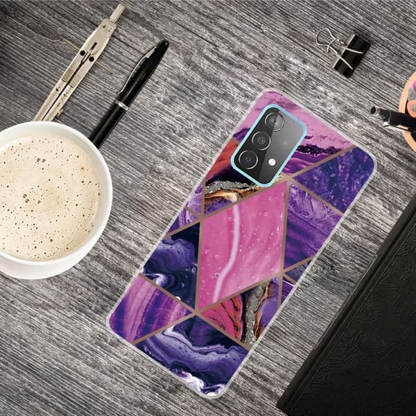Deco Samsung Galaxy A73 Suojakotelo - Violetti And Rose Marble Multicolor