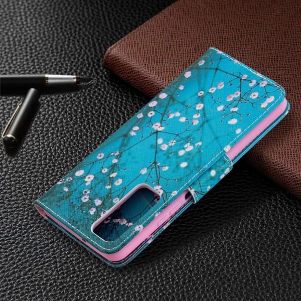 wonderland Huawei Y7A / P Smart 2021 flip etui - blommetræ i blomst Blue