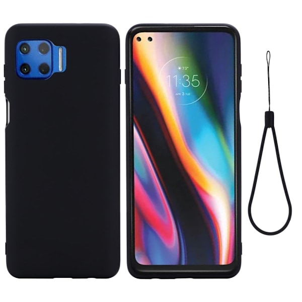 Matte Liquid Silikone Cover til Motorola Moto G 5G Plus - Sort Black