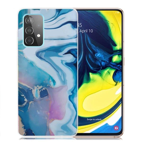 Marble Samsung Galaxy A82 5G Suojakotelo - Sininen Splash Multicolor